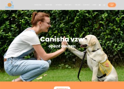 Website voor de vereniging voor assistentiehonden Canisha vzw 